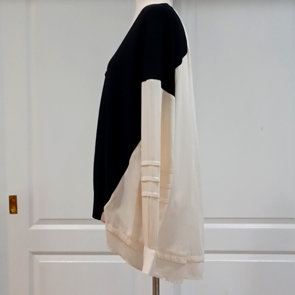 Reiss Addison wool blend colorblock button down V-neck cardigan blouse top 8 - Picture 15 of 16